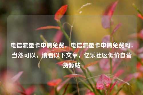 电信流量卡申请免费	，电信流量卡申请免费吗，当然可以，请看以下文章	，亿乐社区低价自营货源站  第1张