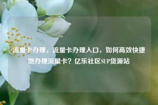 流量卡办理，流量卡办理入口，如何高效快捷地办理流量卡？亿乐社区SUP货源站