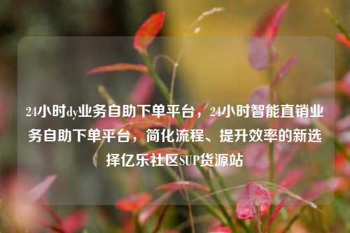 24小时dy业务自助下单平台，24小时智能直销业务自助下单平台	，简化流程、提升效率的新选择亿乐社区SUP货源站  第1张