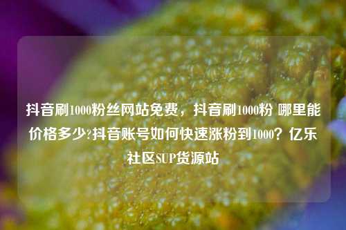 抖音刷1000粉丝网站免费	，抖音刷1000粉 哪里能价格多少?抖音账号如何快速涨粉到1000？亿乐社区SUP货源站  第1张